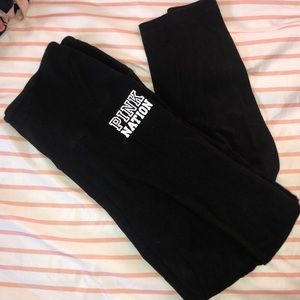 Pink Nation VS fold over cotton Capri leggings